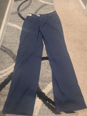 MENS ARAMARK STRETCH WAIST BLUE PANTS SIZE 32X33 Adjusttec Work Pants